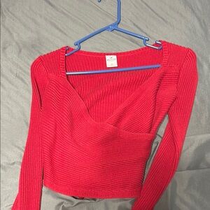 Wilfred Red Ribbed Knit Sweater